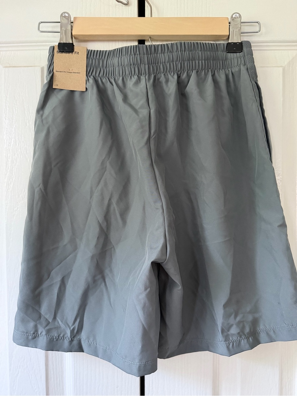 Nike Gray Athletic Shorts with White Swoosh - Picture 2 of 3
